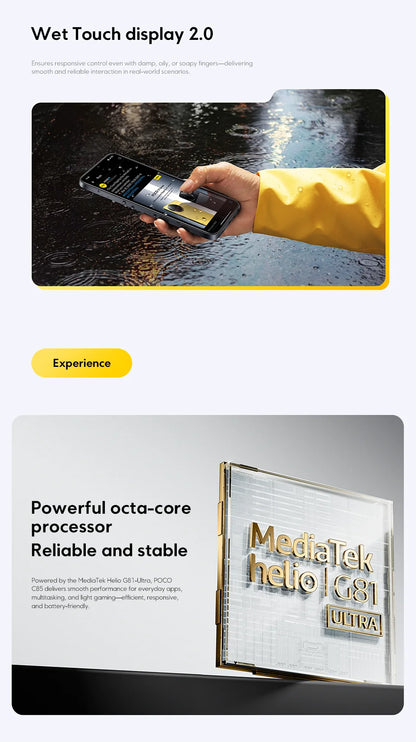 【World Premiere】POCO C85 Global Version Smartphone 128/256GB Helio G81-Ultra 6000mAh battery 6.9" display 50MP Camera 33W NFC