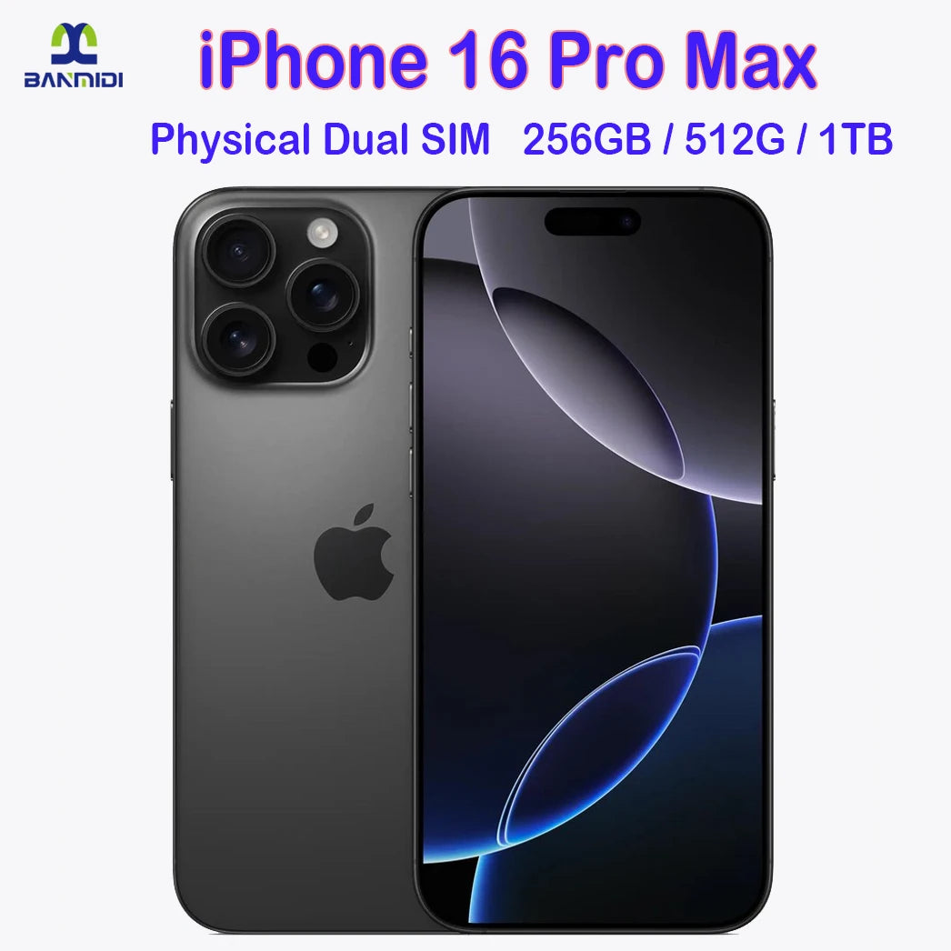 100% Original iPhone 16 Pro MAX Smartphone 6.9" Dual SIM Unlocked 5G Cell Phone Retina XDR OLED 6.3" 16 Pro 128GB/256GB/512GB/1T