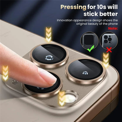 1Pcs Camera Protection Glass For IPhone 16 15 14 13 Pro Max Mini Lens Cover Glass For IPhone 15 14 16 Plus Lens Metal Ring Film
