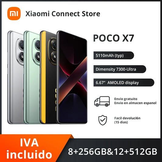 【Brand+】POCO X7 Smartphone Dimensity 7300-Ultra 6.67"120Hz AMOLED Display 45W 5110mAh 50MP Camera IP68 Xiaomi HyperOS NFC