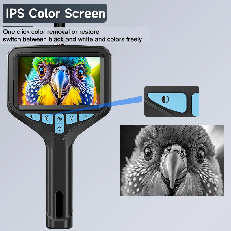 2-100m Borescope 8mm Camera 1080P HD 4.3'' Screen Endoscope IP67 Detachable Design 2600mAh Inspection Camera for Piping