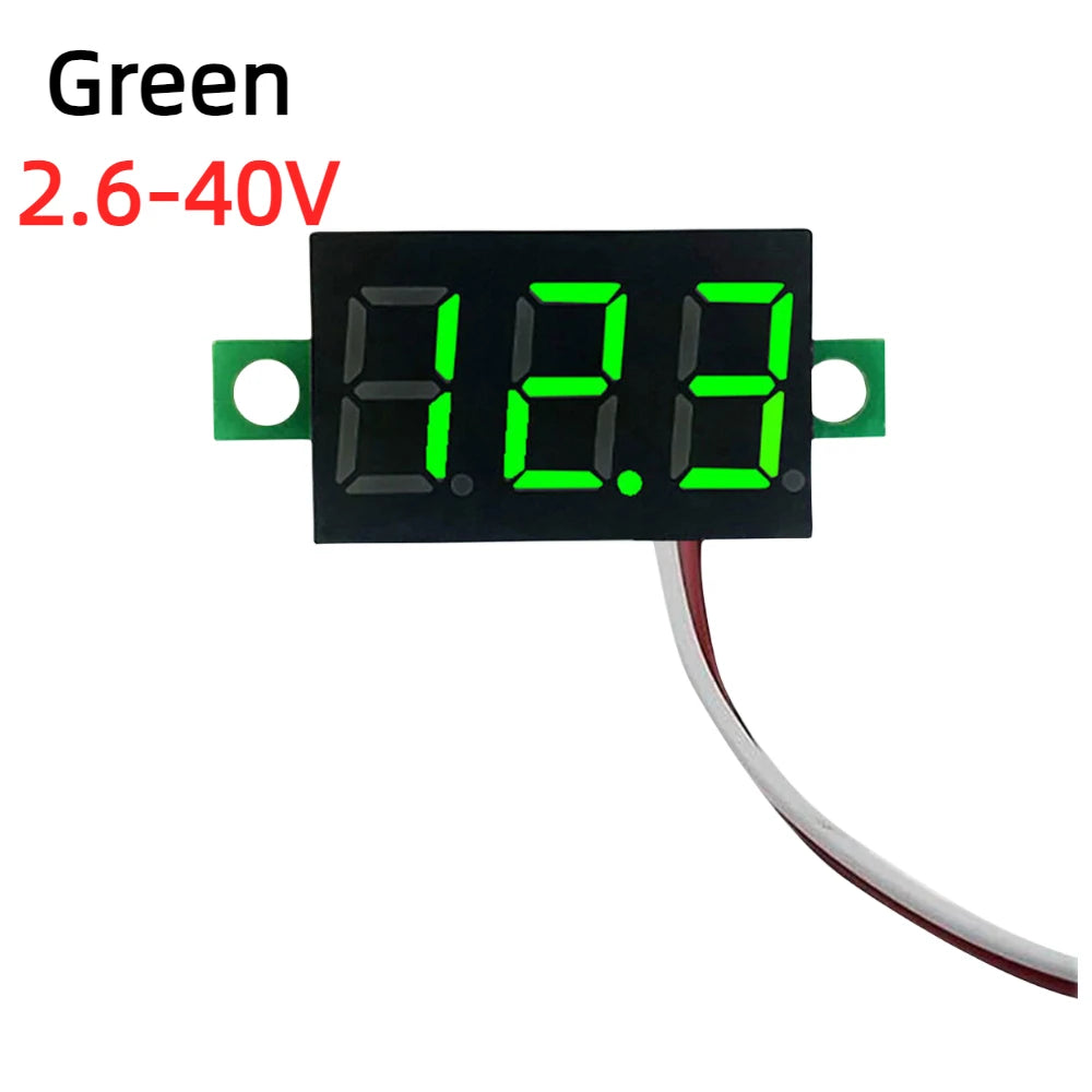 1-10PCS 2 Wires Mini Digital Voltmeter LED Screen Display 0.28 Inch DC Voltage Tester Meter Power Voltage Detector Tool