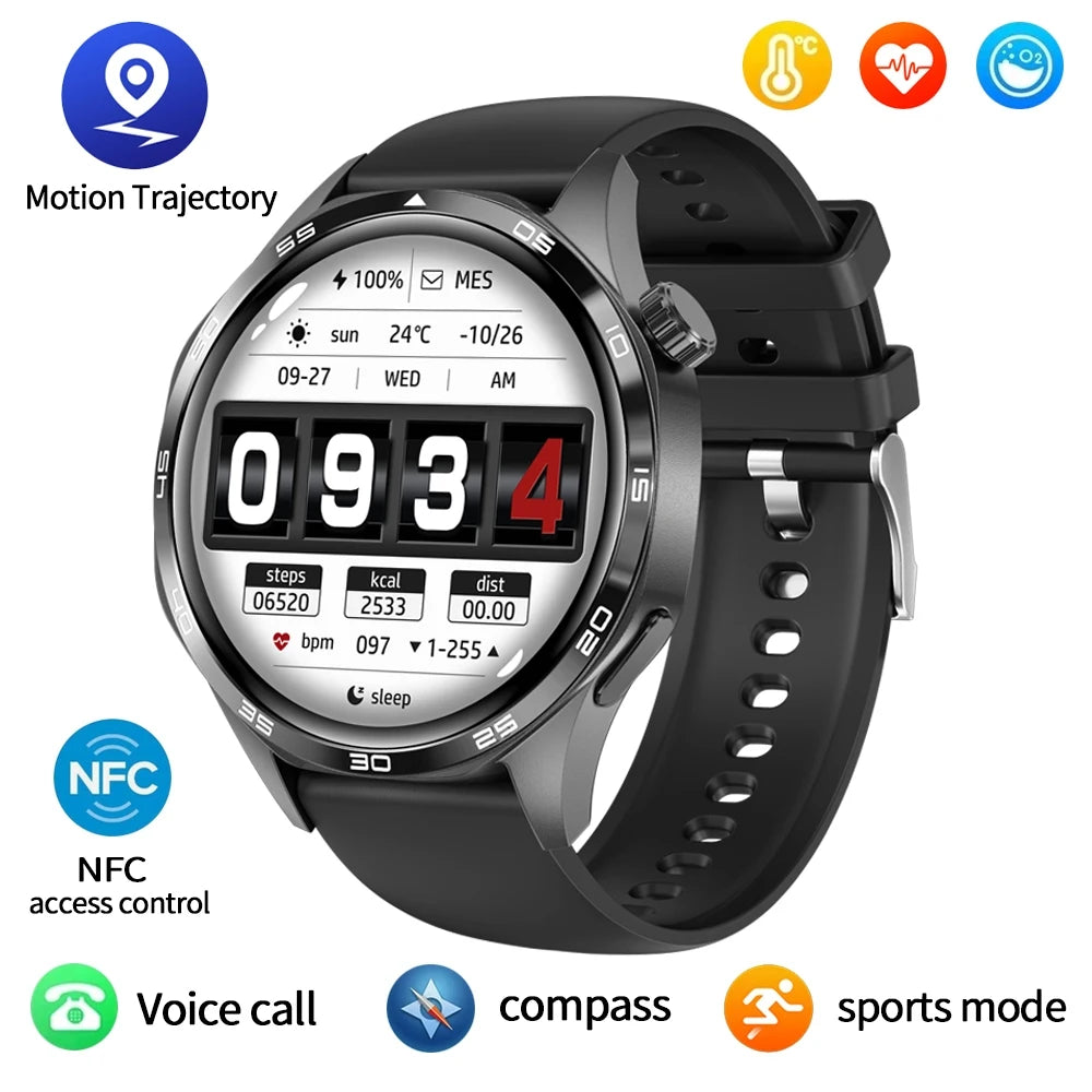 2025 New For HUAWEI Smart Watch Men GT5 PRO NFC GPS Sports Compass Fitness Heart Rate Bluetooth Call Smartwatch Watch 5 Pro