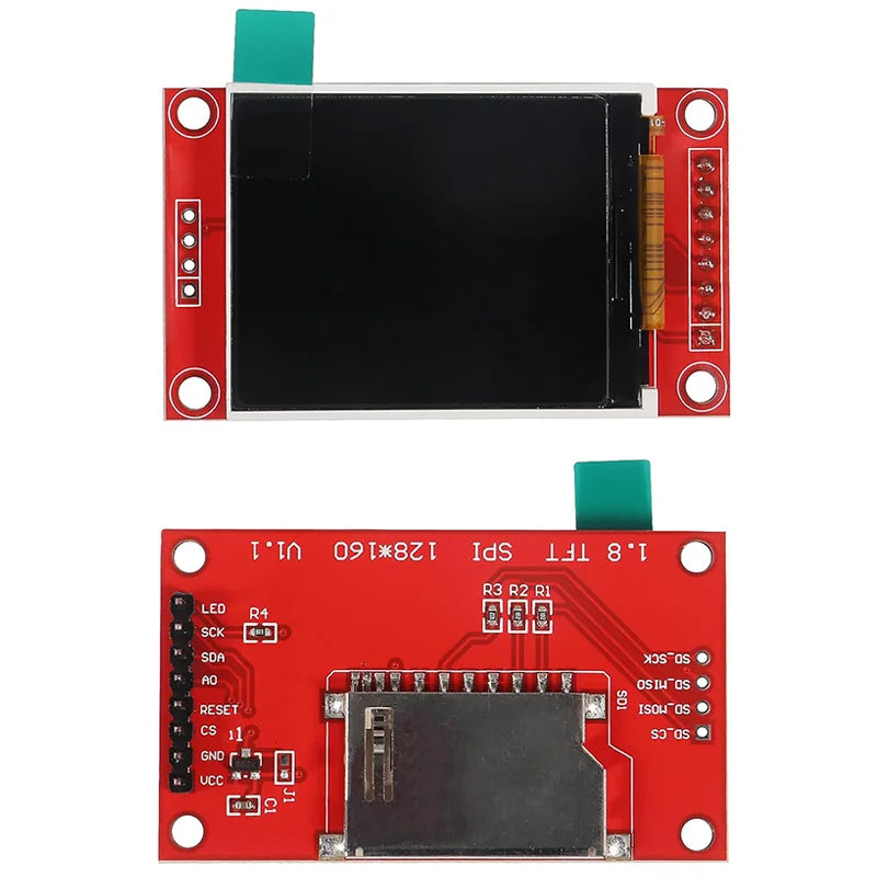1.8-inch SPI TFT LCD display module ST7735 128 × 160 TFT LCD screen protector 3.3V 5.5V 51/AVR/STM32/ARM 8/16 bit