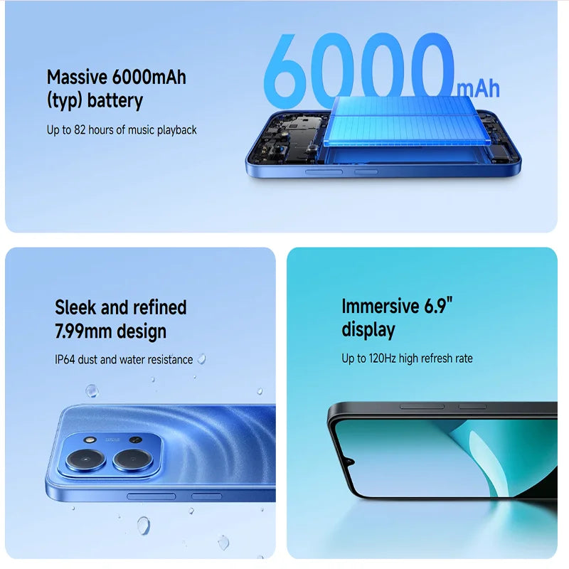 【Brand+】Global Version Redmi 15C 4G Mobile Phone 50MP AI Dual Camera 6000mAh 33W Fast Charging Cellphone Smartphone