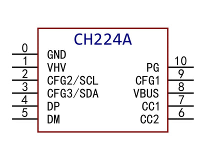 10Pcs/lot CH224 CH224A USB PD3.2 Fast Charging Protocol Receiver Chip