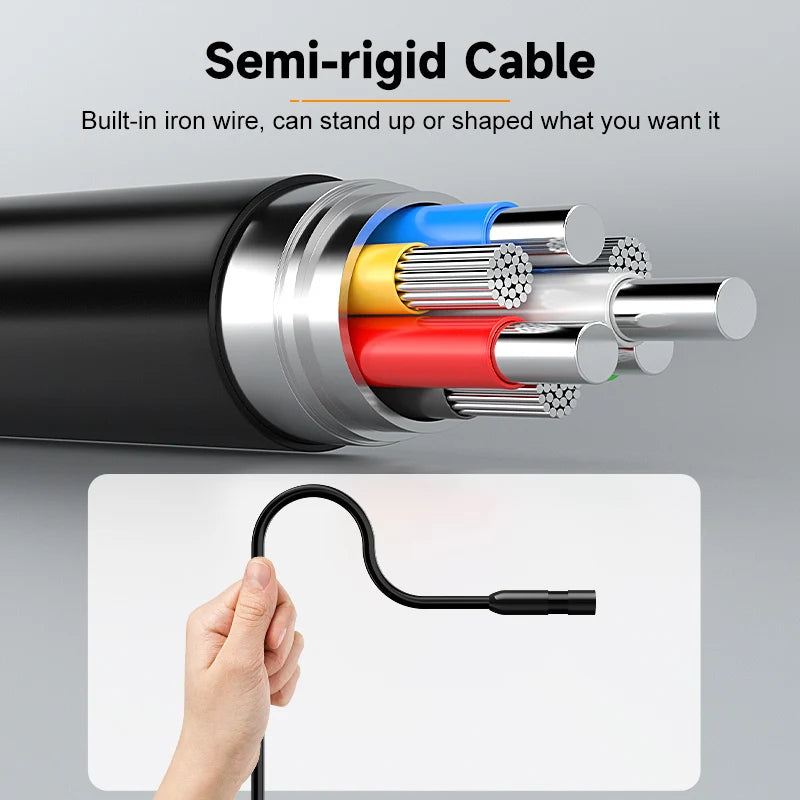 2-100m Industrial Endoscope Camera 8mm 1080P Detachable Design IP67 Borescope Inspection Camera for Piping Sewer 2600mAh