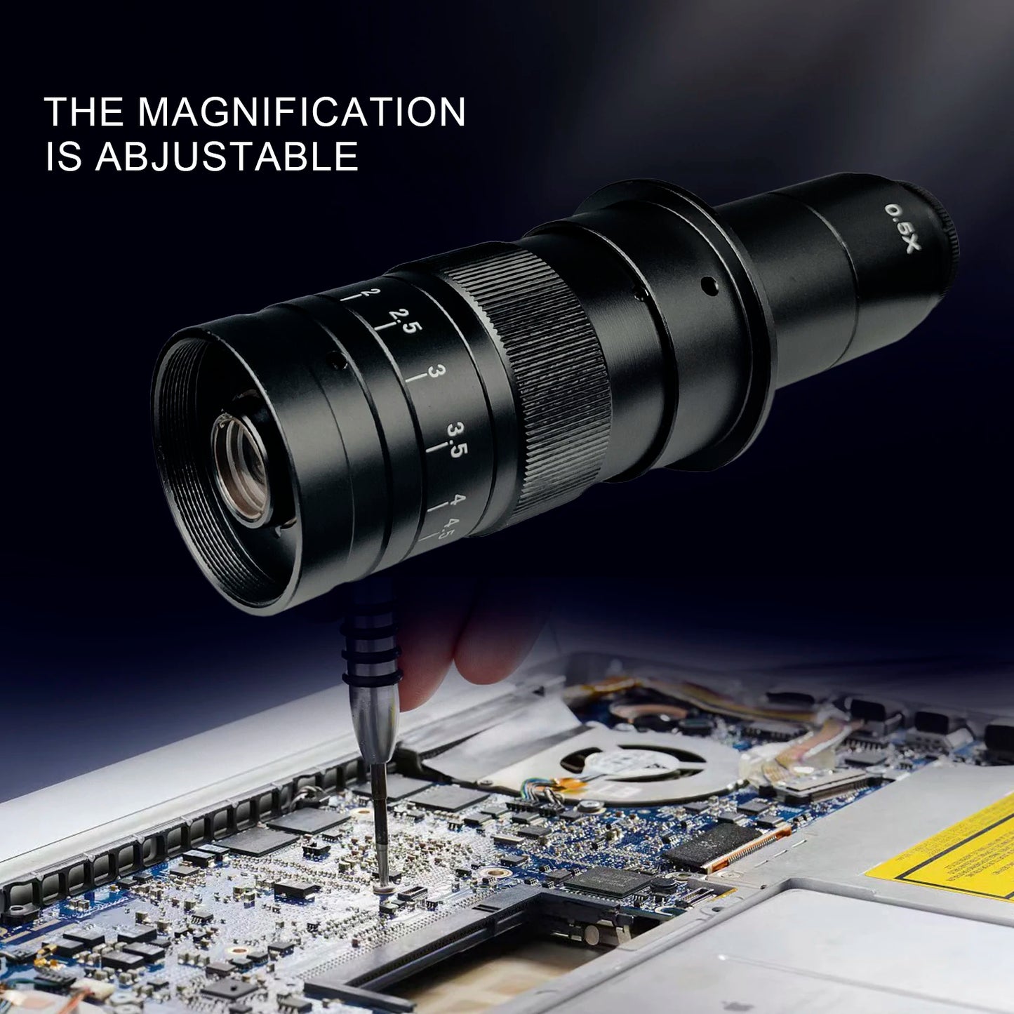 130X 150X 180X 215X zoom C Mount Lens Magnification Adjustable 0.7X~4.5X Optical Zoom Lens For HDMI USB Microscope Camera