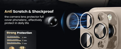 1Pcs Camera Protection Glass For IPhone 16 15 14 13 Pro Max Mini Lens Cover Glass For IPhone 15 14 16 Plus Lens Metal Ring Film