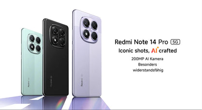 【Brand+】Xiaomi Redmi Note 14 Pro 5G Smartphone MediaTek Dimensity 7300-Ultra 200MP AI camera NFC 6.67"AMOLED display IP68