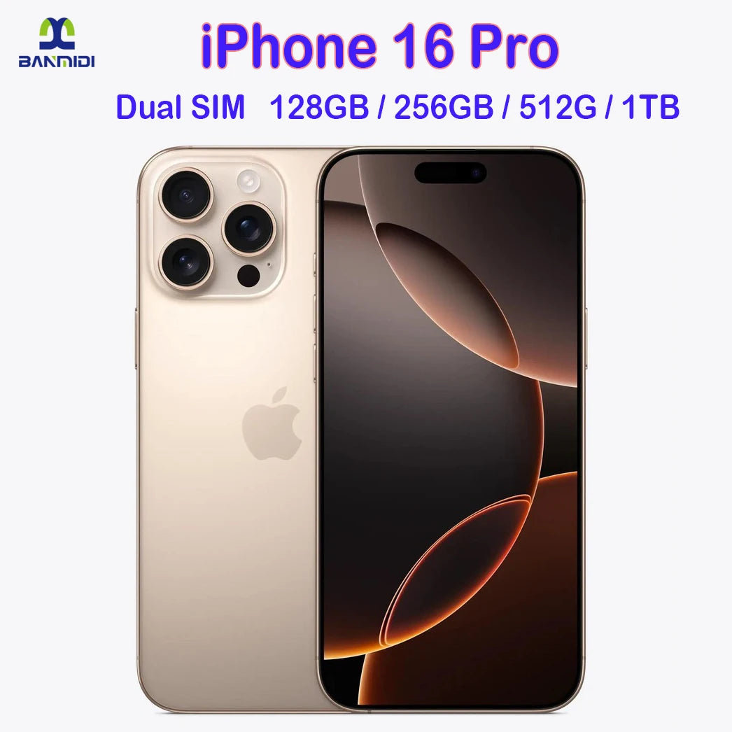 100% Original iPhone 16 Pro MAX Smartphone 6.9" Dual SIM Unlocked 5G Cell Phone Retina XDR OLED 6.3" 16 Pro 128GB/256GB/512GB/1T