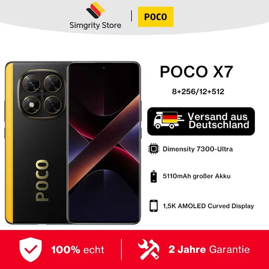 【Brand+】POCO X7 Smartphone Dimensity 7300-Ultra 6.67"120Hz AMOLED Display 45W 5110mAh 50MP Camera IP68 Xiaomi HyperOS NFC