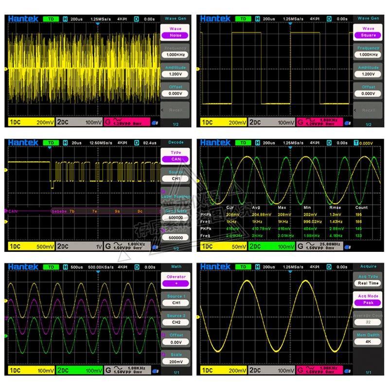 【Hantek Official Genuine】Digital oscilloscope DSO2C20/2C35/2C50/2D20/2D35/2D205 200/350/500MHz 2Gsa/s 2-Ch desktop oscilloscope
