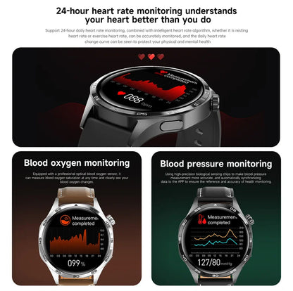 2025 New For HUAWEI Smart Watch Men GT5 PRO NFC GPS Sports Compass Fitness Heart Rate Bluetooth Call Smartwatch Watch 5 Pro