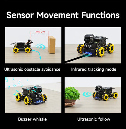 Yahboom Raspbot V2 AI Large Model Robot Car Kit with Camera Mecanum Wheel Toy Educational Python Programming for Raspberry Pi 5