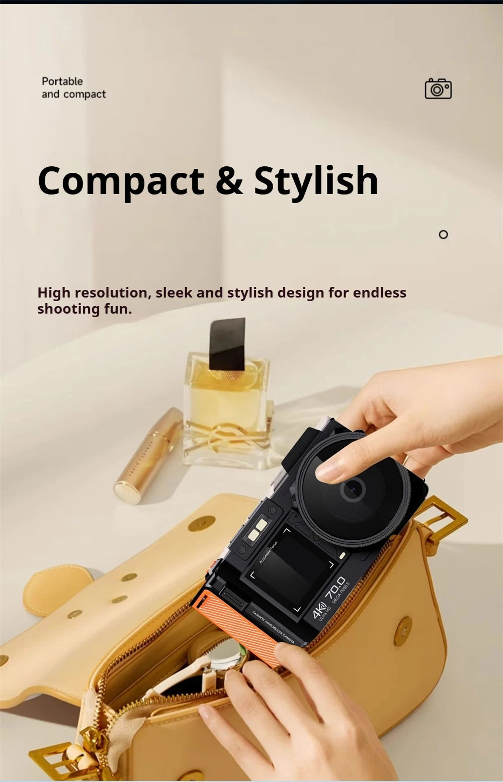 100D Dual-screen WIFI Monocular Camera 4K UHD 70MP Digital SLR Camera with Filters Flash Wide-Angle Lens 50X Zoom Auto Focus