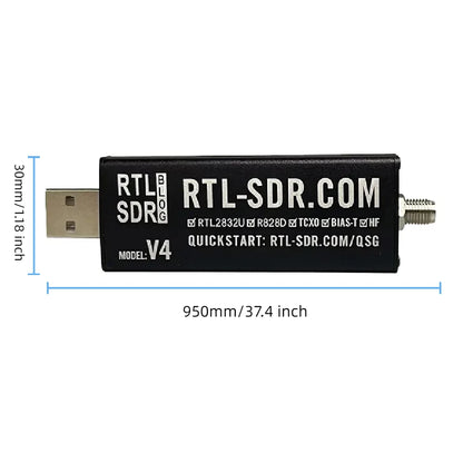 100KHz-1.7GHz Full-Band RTL-SDR Software-Defined Radio Receiver RTL2832U + R820T Radio Broadcasting Communication Technology