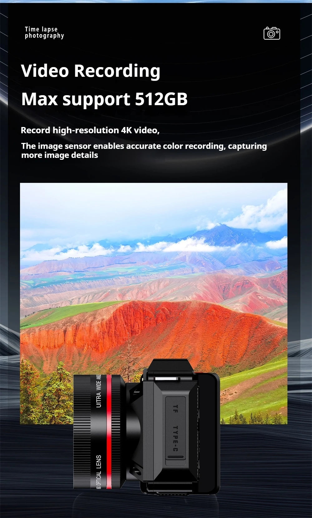 100D Dual-screen WIFI Monocular Camera 4K UHD 70MP Digital SLR Camera with Filters Flash Wide-Angle Lens 50X Zoom Auto Focus