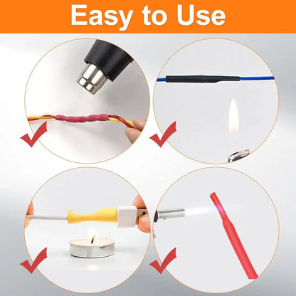 1600/127pcs Heat-shrink Tubing Thermoresistant Tube Heat Shrink Wrapping Kit Electrical Connection Wire Insulation Sleeving