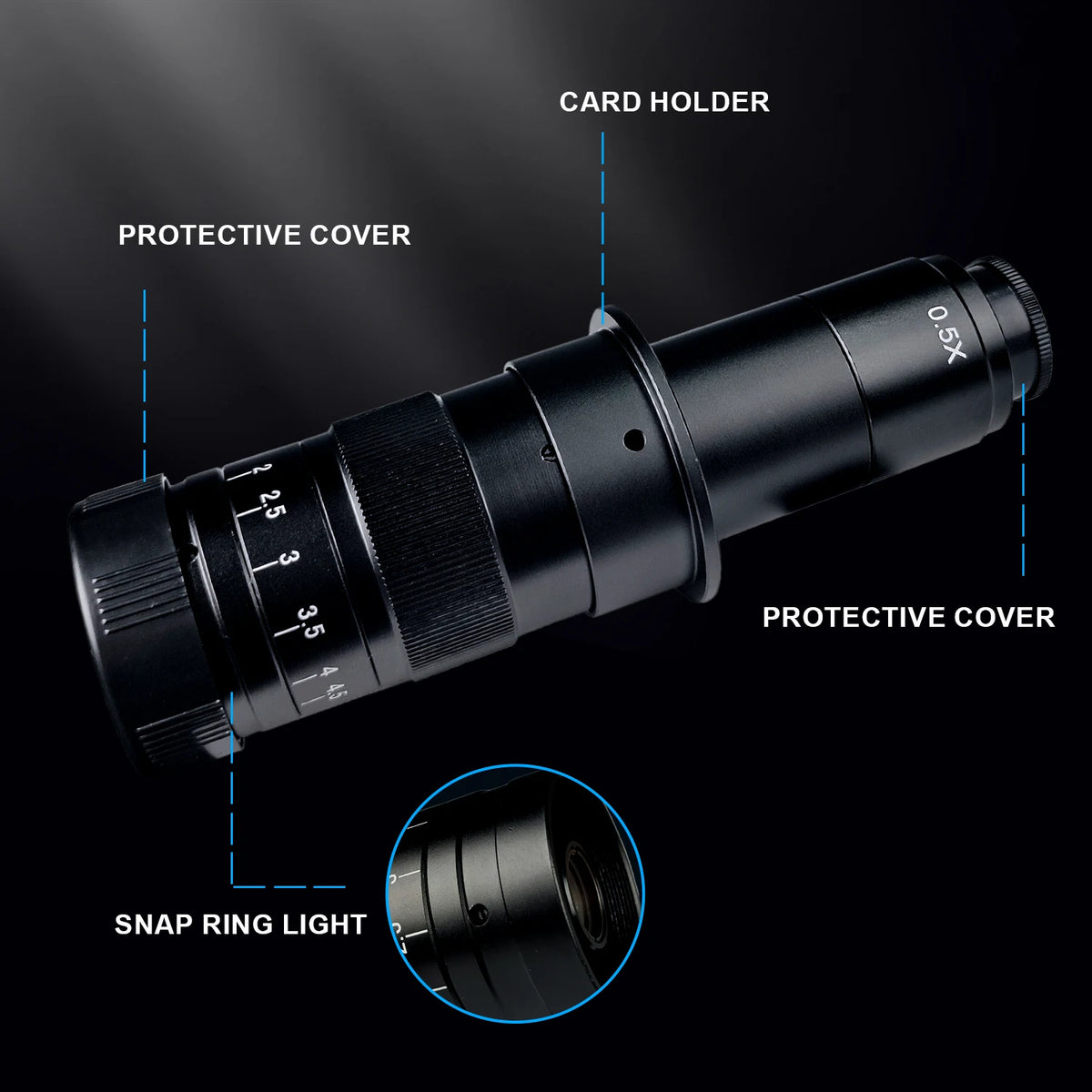 130X 150X 180X 215X zoom C Mount Lens Magnification Adjustable 0.7X~4.5X Optical Zoom Lens For HDMI USB Microscope Camera