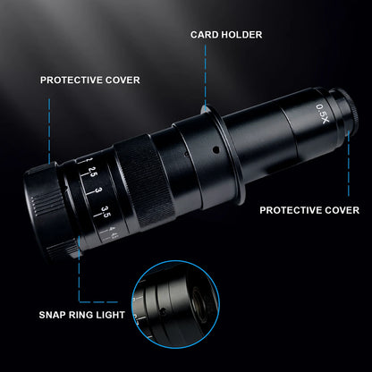 130X 150X 180X 215X zoom C Mount Lens Magnification Adjustable 0.7X~4.5X Optical Zoom Lens For HDMI USB Microscope Camera