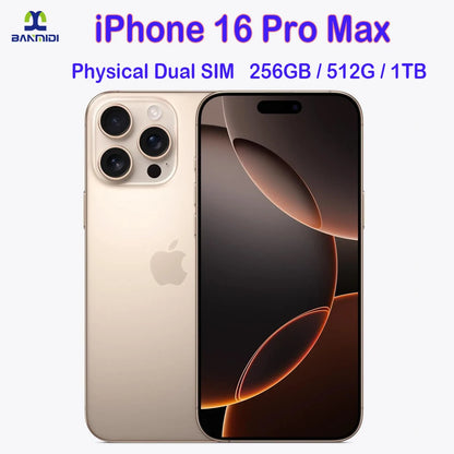 100% Original iPhone 16 Pro MAX Smartphone 6.9" Dual SIM Unlocked 5G Cell Phone Retina XDR OLED 6.3" 16 Pro 128GB/256GB/512GB/1T