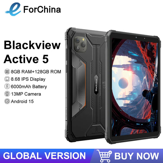 2025 Blackview Active 5 8.68'' Rugged Tablet PC Unisoc T615 Octa Core 8GB+128GB Telephone Smartphone 6600mAh Tablets Android 15