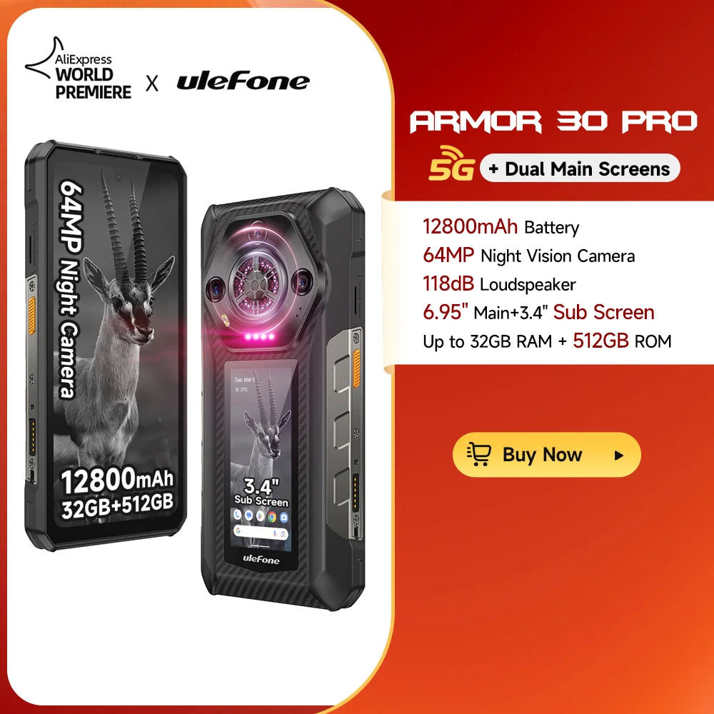 【World Premiere】Ulefone Armor 30 Pro 5G Rugged Phone Android 14 Smartphone 6.9