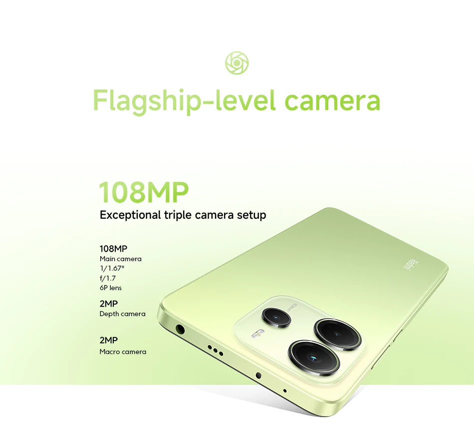 【Brand+】Global Version Xiaomi Redmi Note 14 MediaTek Helio G99-Ultra 108MP AI 5500mAh 6.67