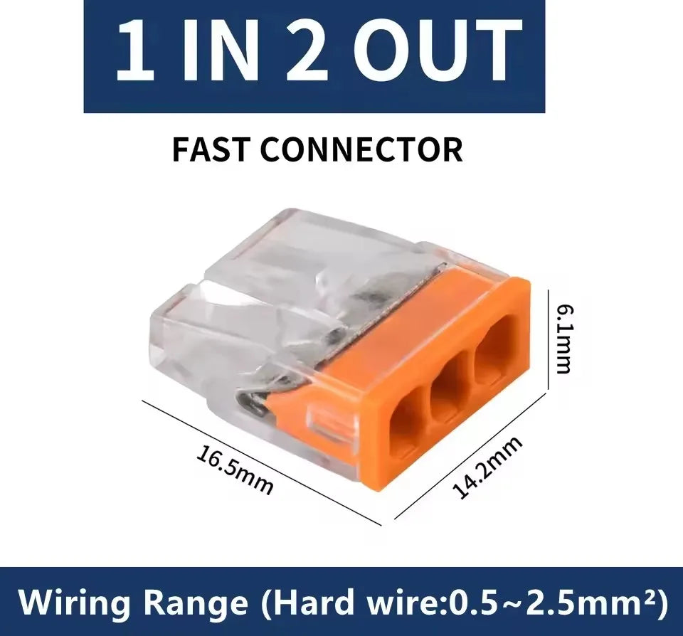 10/50pcs CMK 20 Mini Quick Wire Connectors 2/3/4/5/6/8 Ports Hard wire Quick Push-In Terminal Block 450V 25A 0.5~2.5mm² ﻿