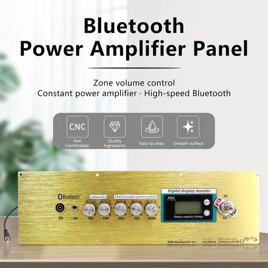ZK-TB21 Bluetooth Amplifier Panel Kit With Volume Control Digital Display Aluminum Alloy Front Plate DIY Audio Parts