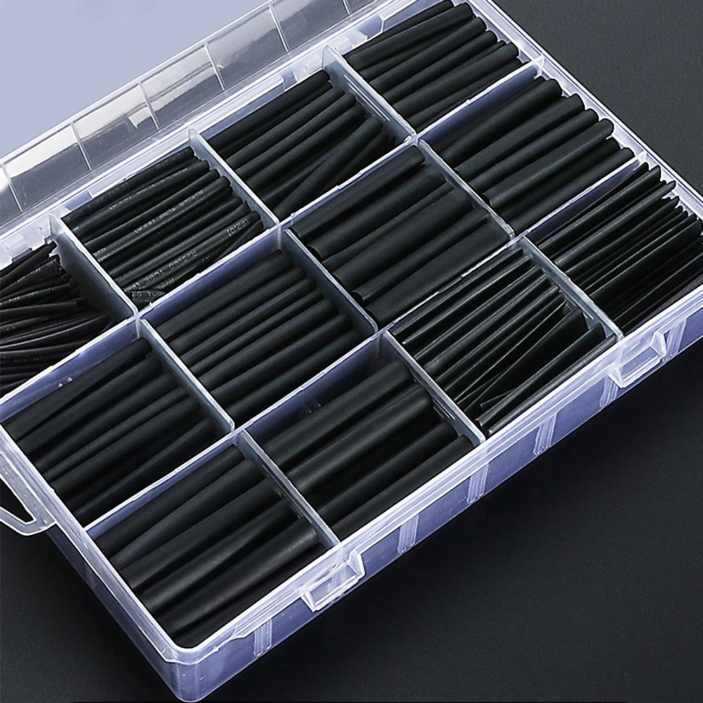 1600/127pcs Heat-shrink Tubing Thermoresistant Tube Heat Shrink Wrapping Kit Electrical Connection Wire Insulation Sleeving