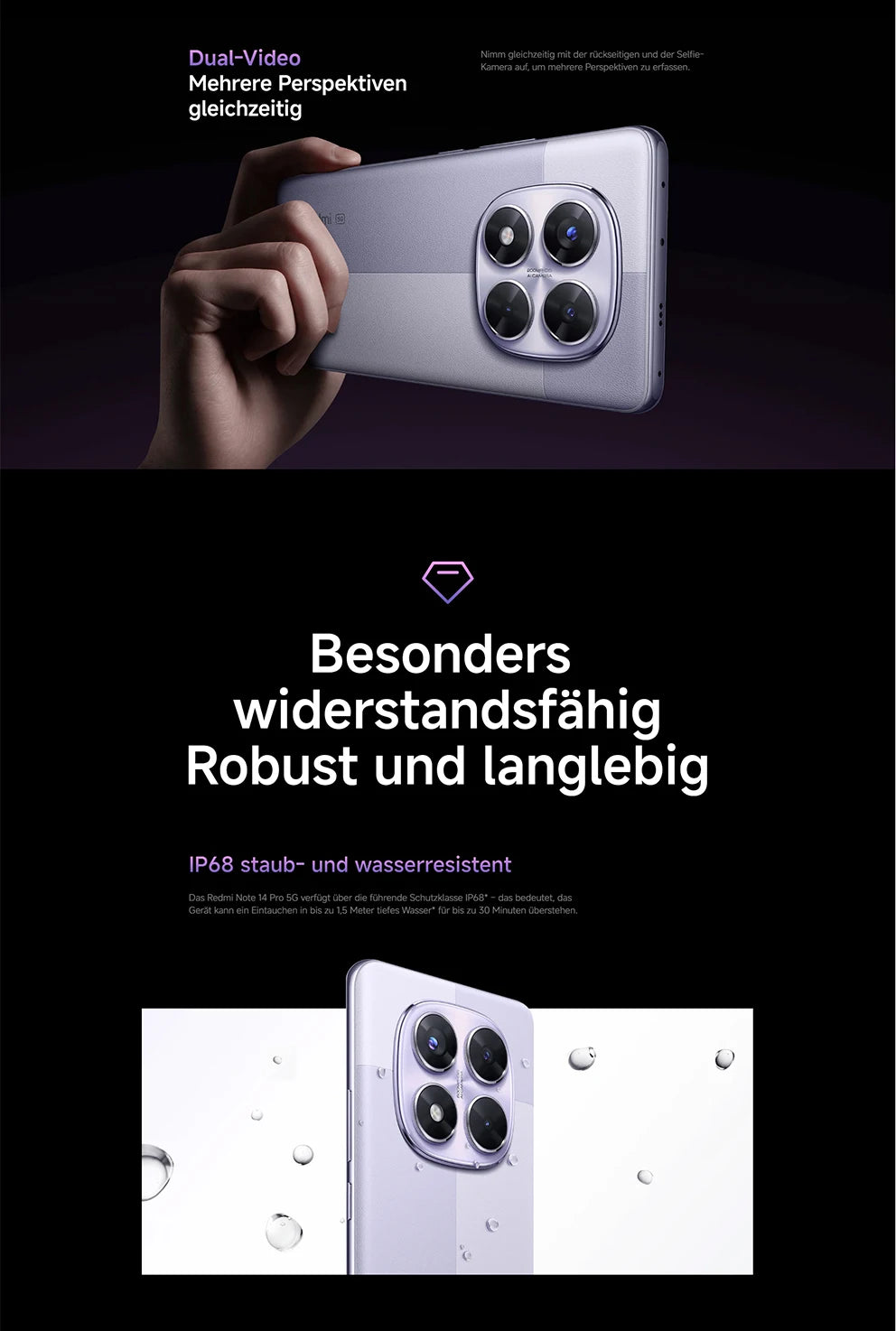 【Brand+】Xiaomi Redmi Note 14 Pro 5G Smartphone MediaTek Dimensity 7300-Ultra 200MP AI camera NFC 6.67"AMOLED display IP68