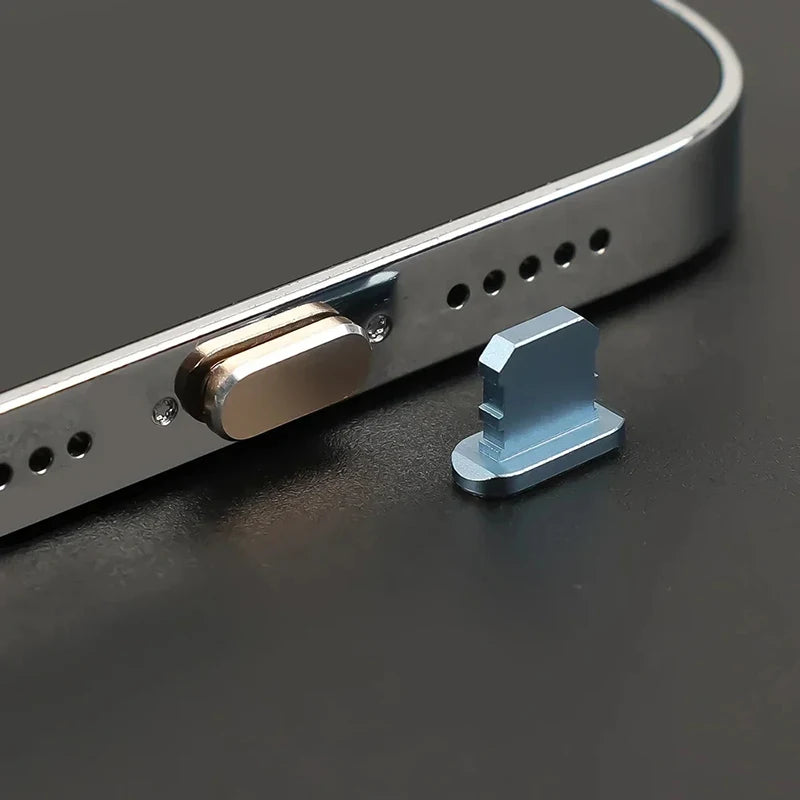 2-10pcs Dust Plug Aluminum Alloy Anti Dust Plug Charging Port Dust Plug For iPhone 14 13 12 Pro Max Protector Anti-Dirt Stopper