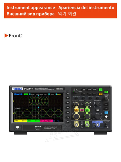 【Hantek Official Genuine】Digital oscilloscope DSO2C20/2C35/2C50/2D20/2D35/2D205 200/350/500MHz 2Gsa/s 2-Ch desktop oscilloscope