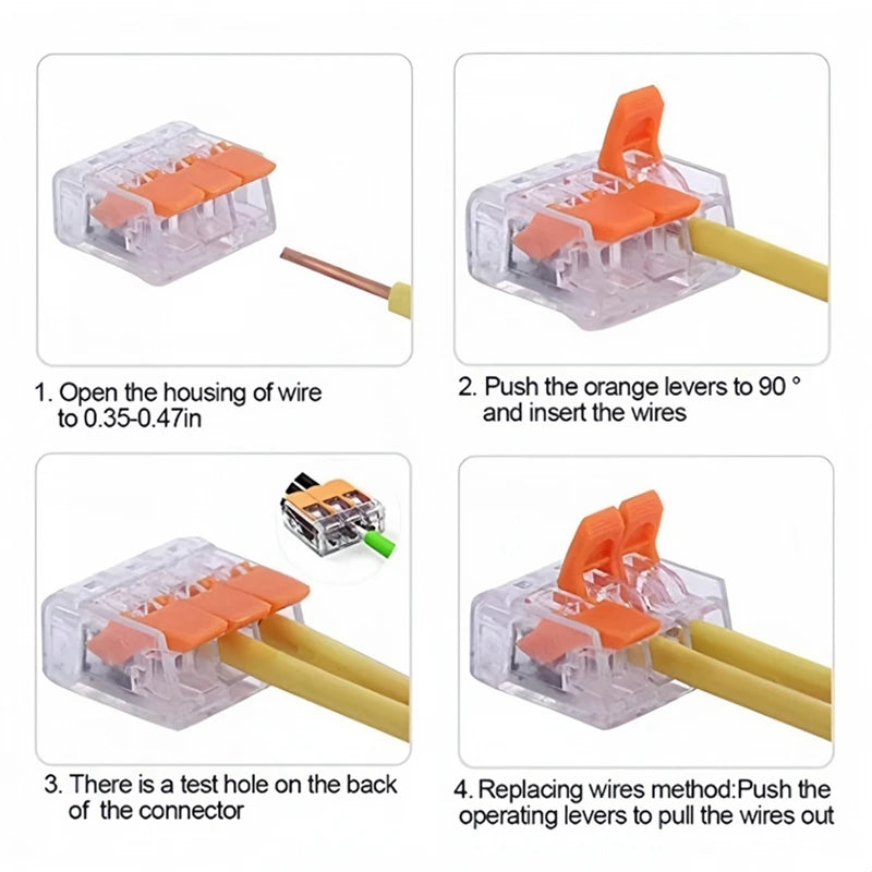 10/75pcs Universal Type Quick Plug-in Terminals,Electrical Equipment Connectors Lever Wire Connector Terminals 250V/32A