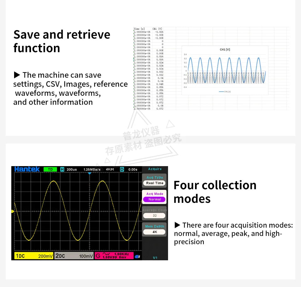 【Hantek Official Genuine】Digital oscilloscope DSO2C20/2C35/2C50/2D20/2D35/2D205 200/350/500MHz 2Gsa/s 2-Ch desktop oscilloscope