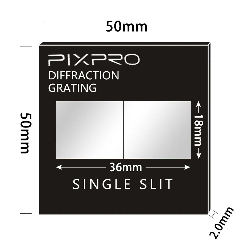 1PC 50*50*2mm Holographic Diffraction Grating Lens Transmission Mirror Single Slit Mirror Double Slit Teaching Demonstration