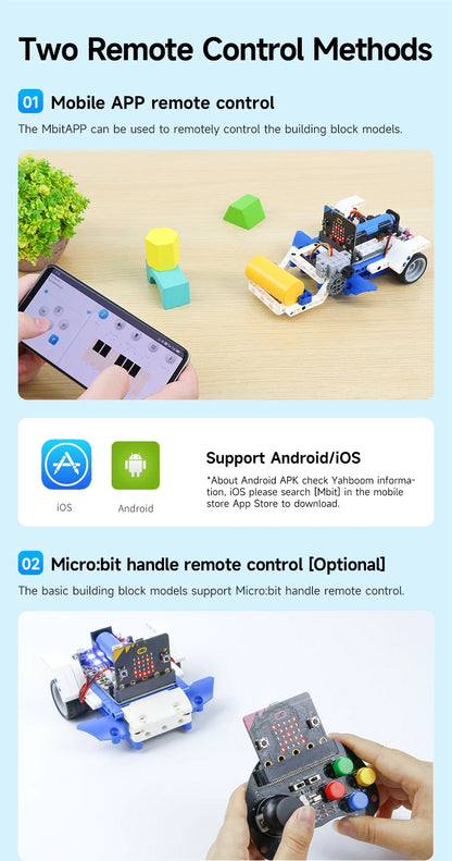 Yahboom Robot Kit Programmable 16 in 1 Building Block Kit Support Python And Makecode Programming Kids Coding for Microbit V2 V1