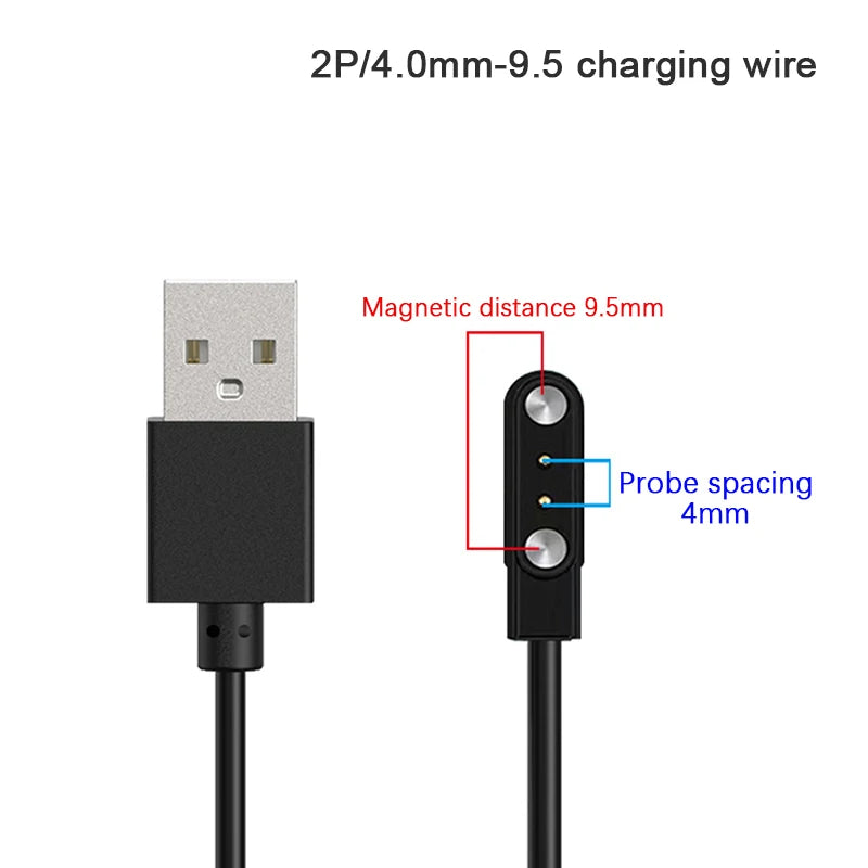 2 Pin Strong Magnetic Charge Cable USB Charging Line Cord Rope Compatible With Smart Watches Universal
