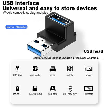 10 Gbps USB Upward Elbow Adapter for Laptop PC Connector Converte USB 3.0 Male to Female 90 Degree Right Angle Extension Adapter
