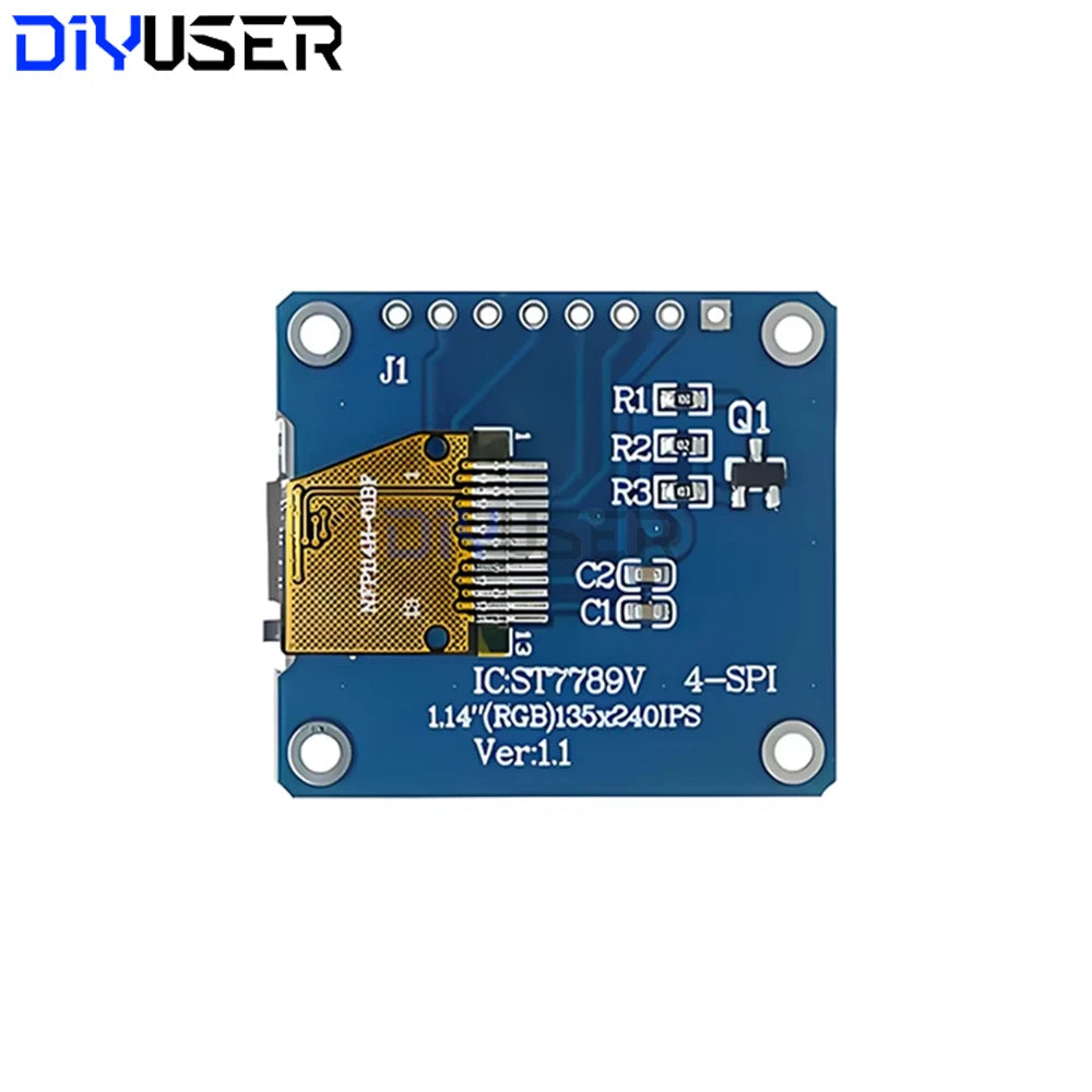 1.14 Inch IPS TFT LCD Display Module 135x240 SPI ST7789 Driver, 65K Color LCD Screen for Arduino Raspberry Pi ESP32 STM32 DIY