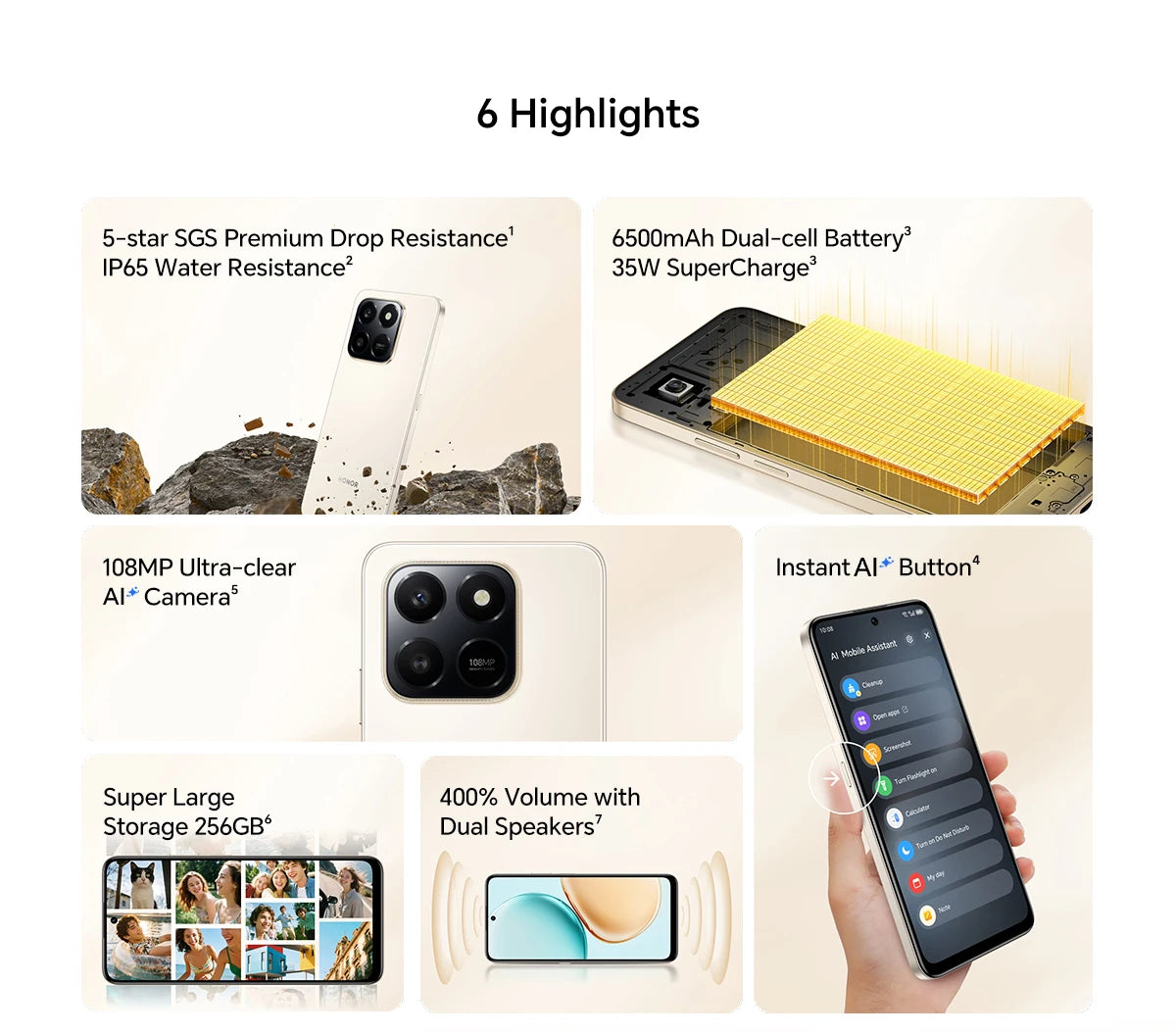 【Brand+】Global Version HONOR X7d 8GB+256GB Smartphone 6.77'' 120Hz TFTLCD Screen 108M Main camera 6500mAh 35W Supercharge