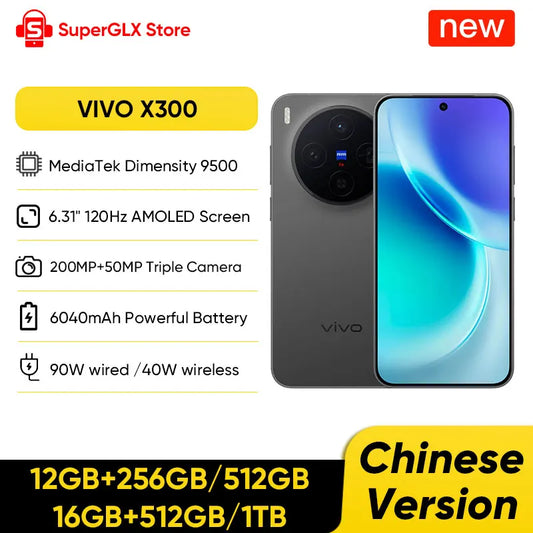 2025 New VIVO X300 Chinese Version Smartphone MediaTek Dimensity 9500 6.31'' 120Hz AMOLED Screen 6040mAh Battery Support NFC