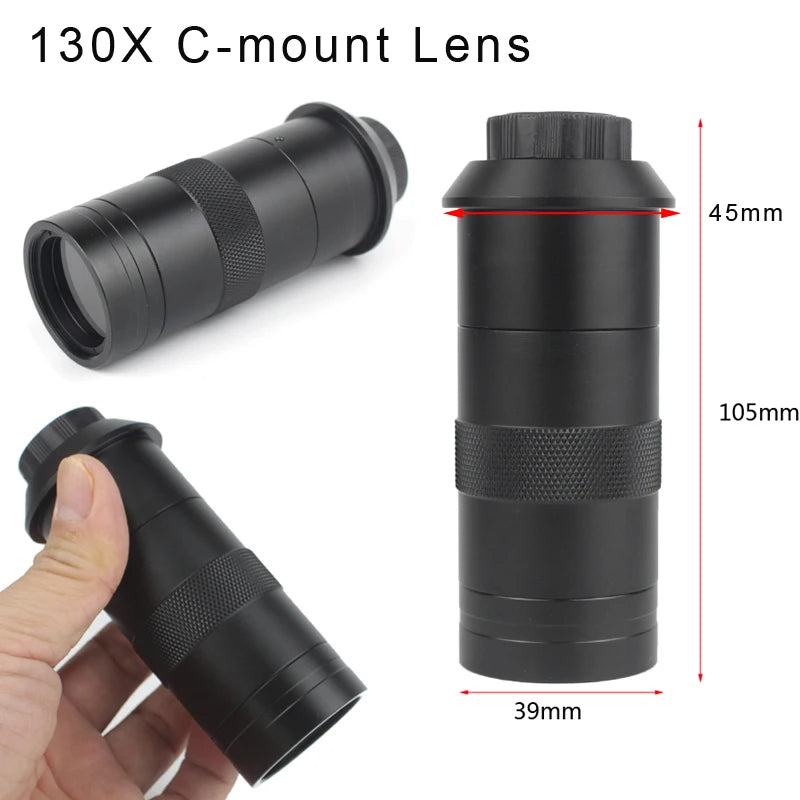 1080P HDMI VGA Digital Video Monocular Microscope Camera TF Storag130X Zoom C-Mount Lens For Phone PCB Soldering Repair Tools