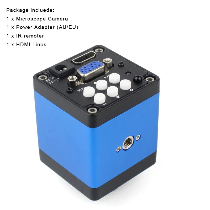 1080P HDMI VGA Digital Video Monocular Microscope Camera TF Storag130X Zoom C-Mount Lens For Phone PCB Soldering Repair Tools