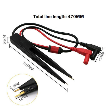 1Pc Clip Test Pen SMD Multimeter Probe Tweezer Patch For Capacitance Inductance Resistor Measurement Multi-Use ElectricTool Part