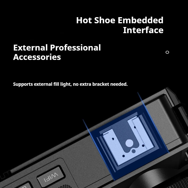 100D Dual-screen WIFI Monocular Camera 4K UHD 70MP Digital SLR Camera with Filters Flash Wide-Angle Lens 50X Zoom Auto Focus