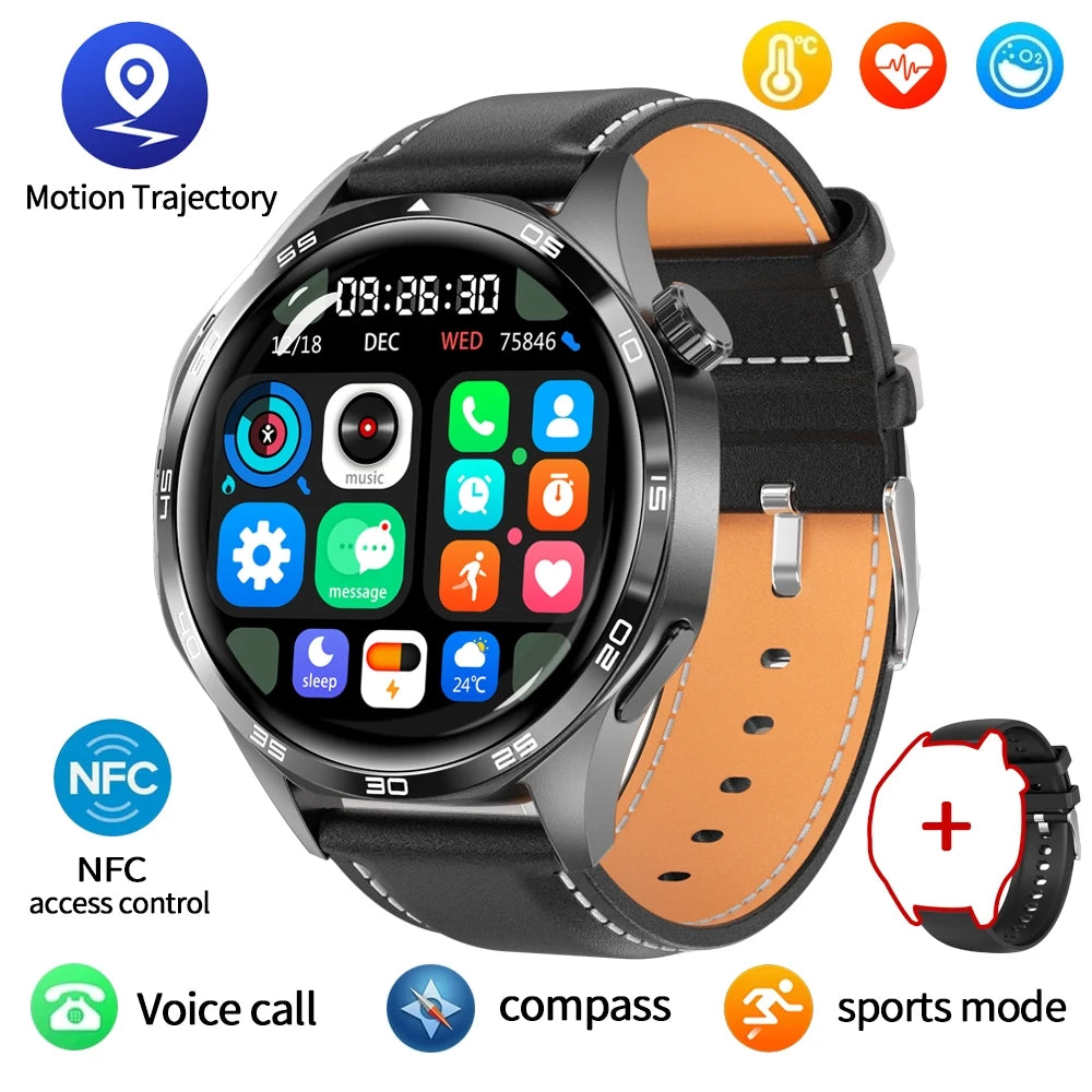 2025 New For HUAWEI Smart Watch Men GT5 PRO NFC GPS Sports Compass Fitness Heart Rate Bluetooth Call Smartwatch Watch 5 Pro