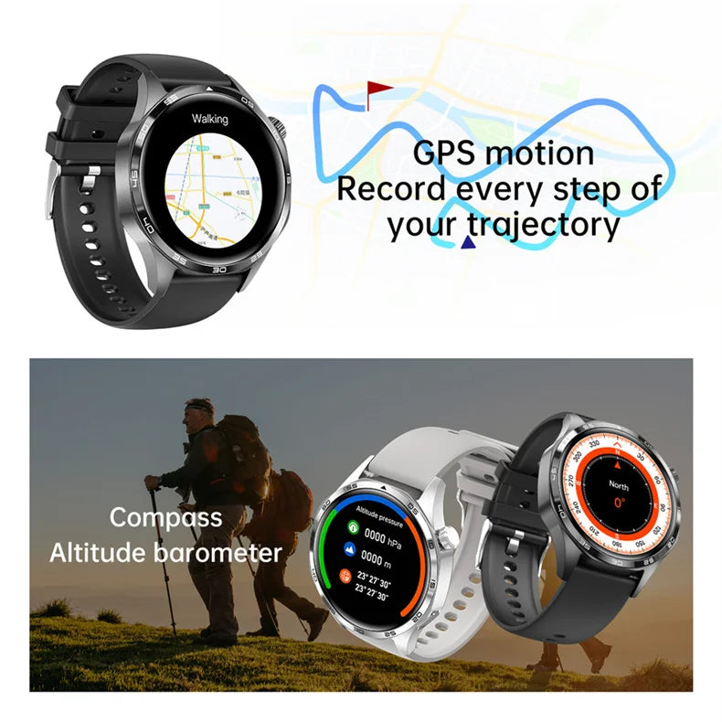2025 New For HUAWEI Smart Watch Men GT5 PRO NFC GPS Sports Compass Fitness Heart Rate Bluetooth Call Smartwatch Watch 5 Pro